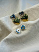 SET X 2 ARETES HEART GOLD AND SILVER Y TOPOS SILVER